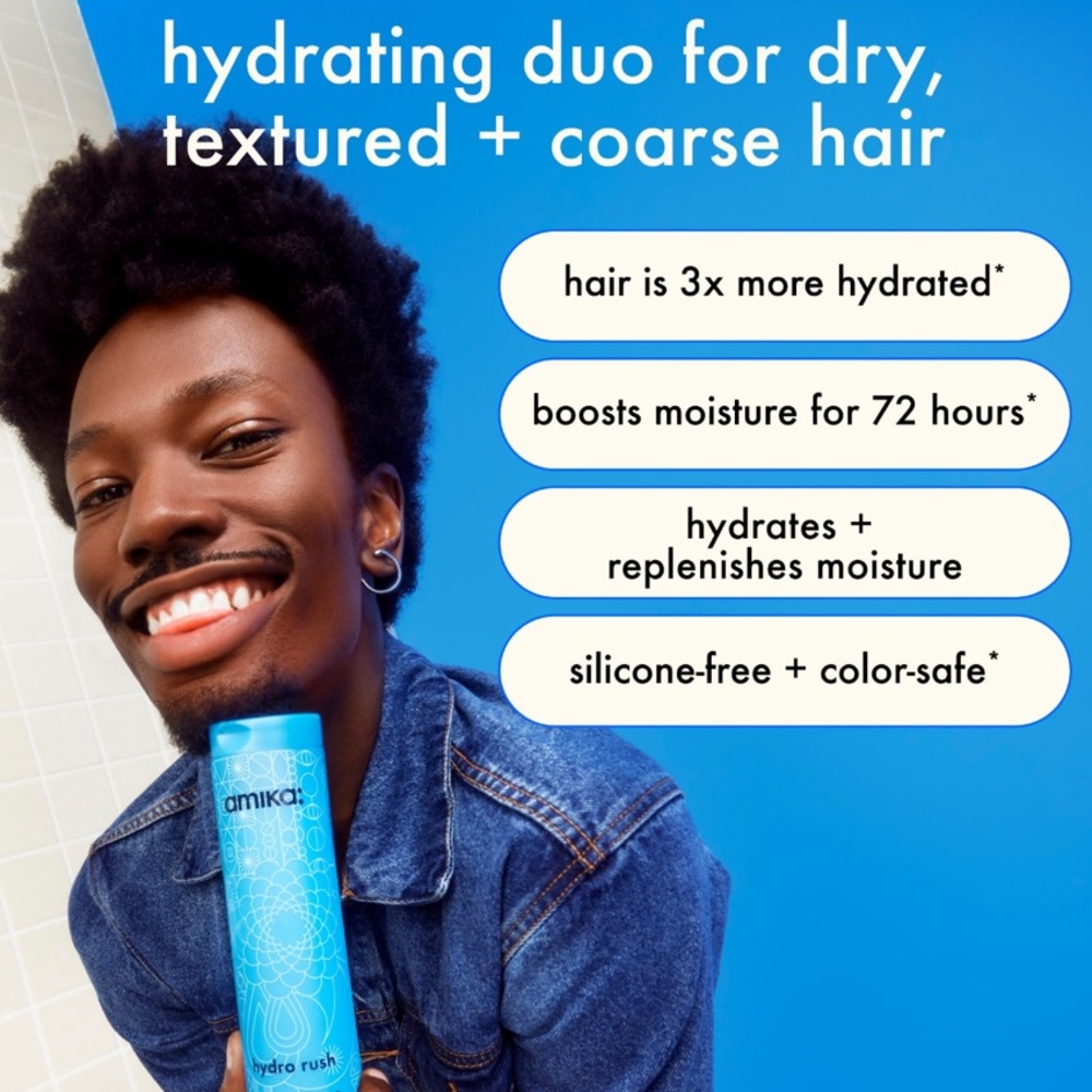 NEW SEALED Amika Hydro Rush Shampoo 1Liter with Pump - Picture 5 of 6